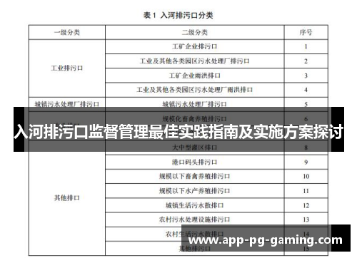 入河排污口监督管理最佳实践指南及实施方案探讨