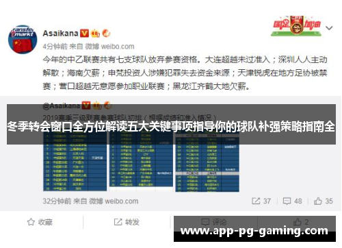 冬季转会窗口全方位解读五大关键事项指导你的球队补强策略指南全 冬季转会窗口全方位解读五大关键事项指导你的球队补强策略指南全